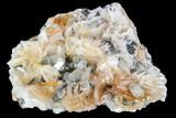 Cerussite Crystals with Bladed Barite on Galena - Morocco #100755-1